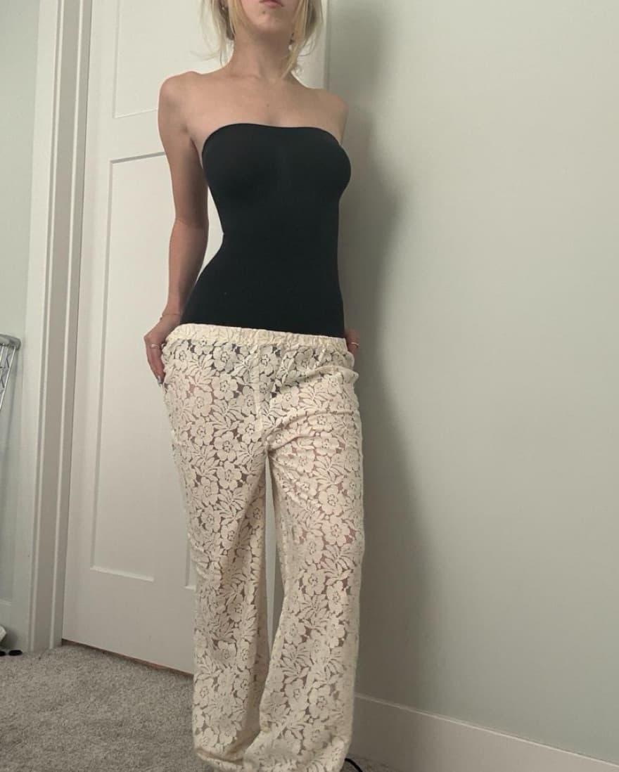 Lace Lounge Trousers Sheer Beach Pants - Image 4