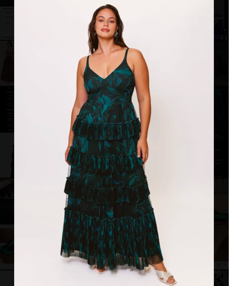 Hutch Freya Tulle Plisse Ruffle Gown - Image 1