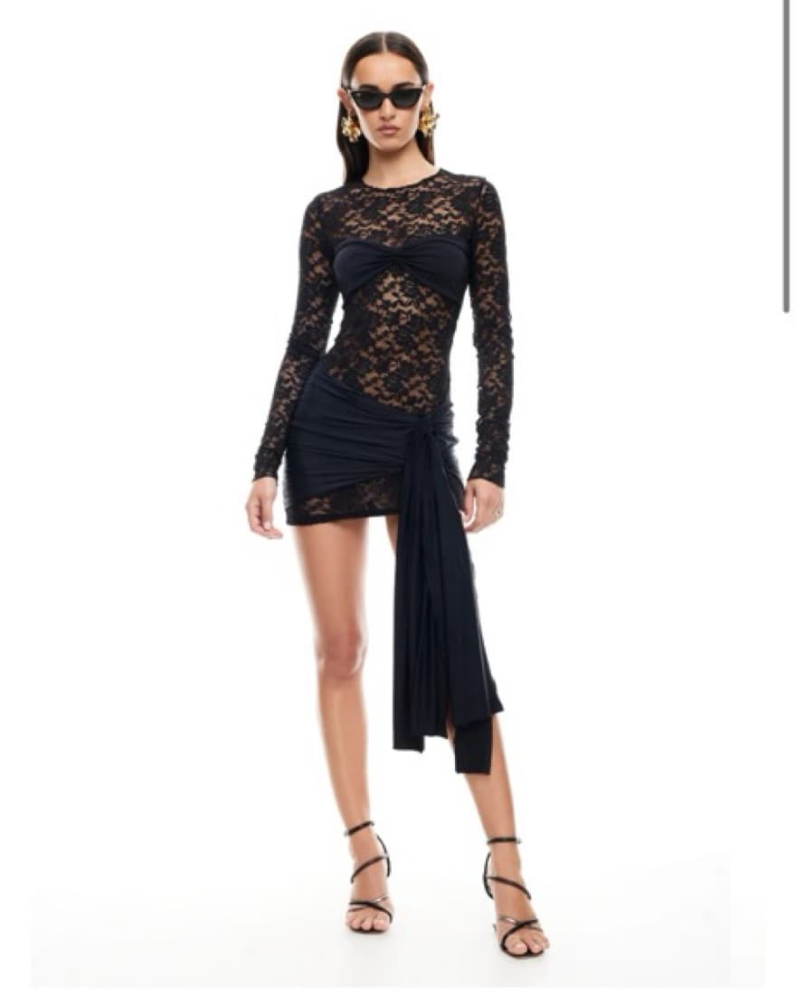 Midnight Mini Dress - Lace Cut Out - Image 1