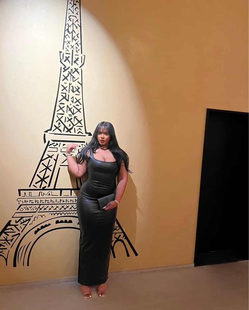 Croc Embossed Faux Leather Bodycon Dress - Image 4
