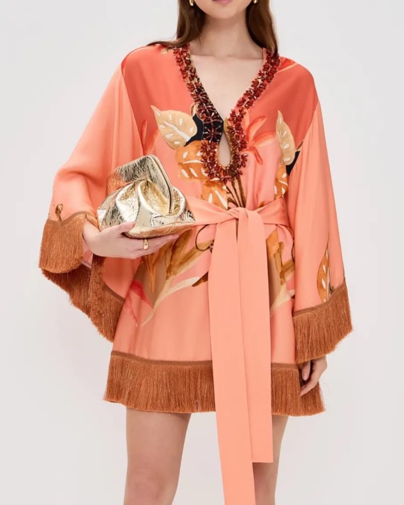 Patbo Bananier Fringe Caftan Dress XS/S - Image 1