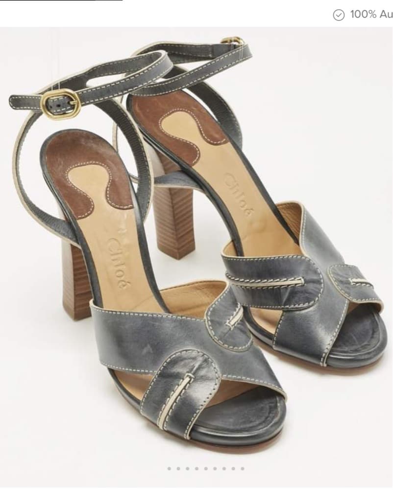 Chloé Leather Ankle Strap Sandals - Image 3