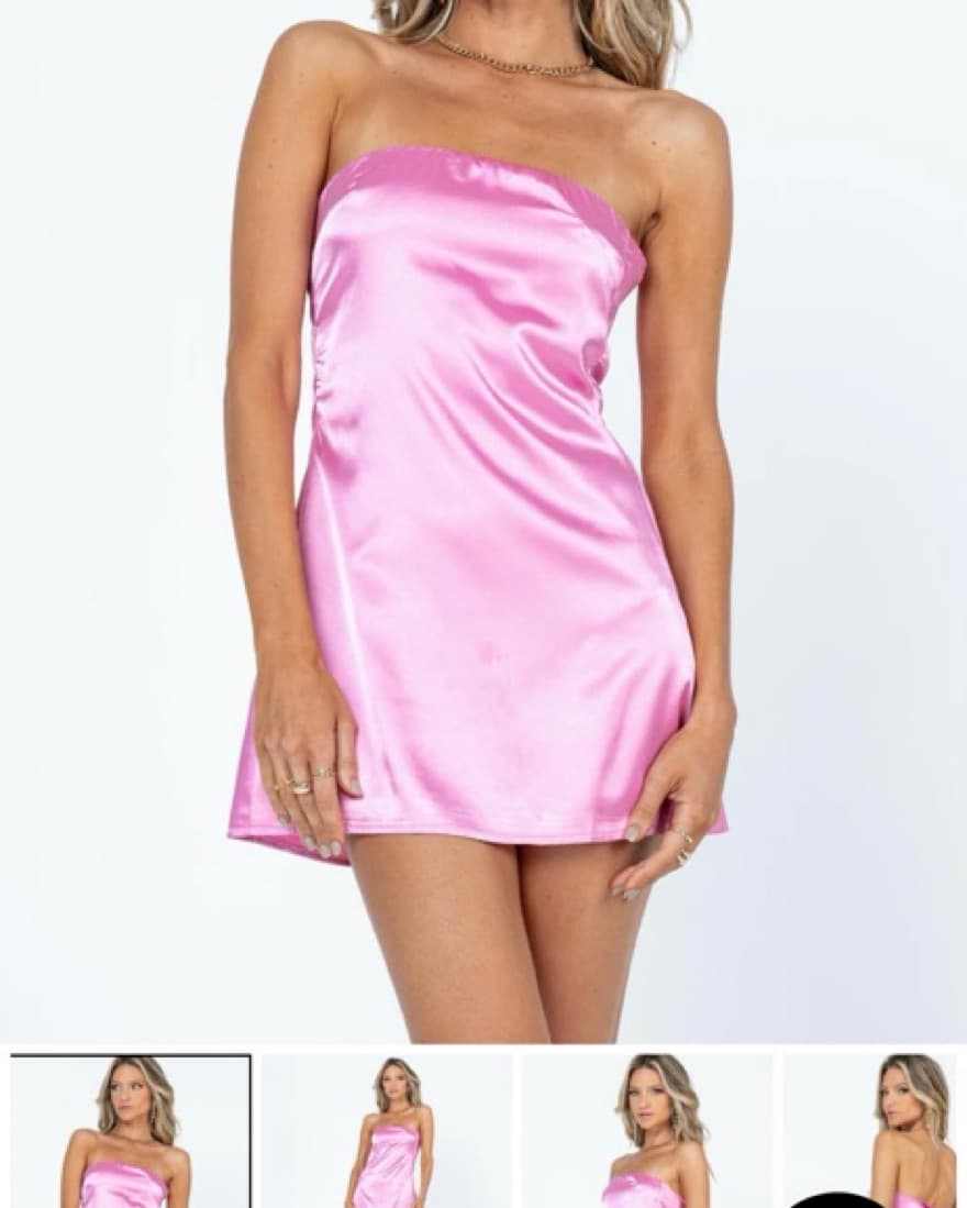 Pink Strapless Dress  - Image 1