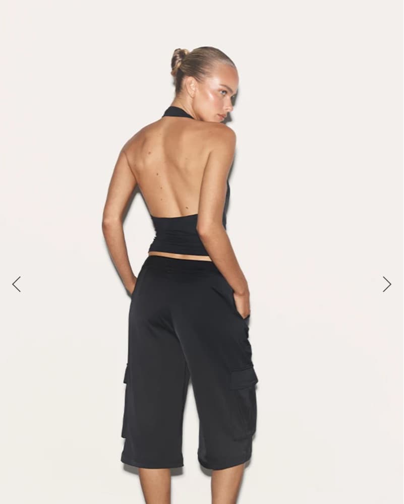 Sleek Black Cargo Capris - Image 2
