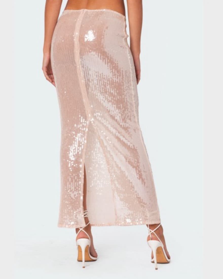Edikted Pink Sequin Skirt - Image 2