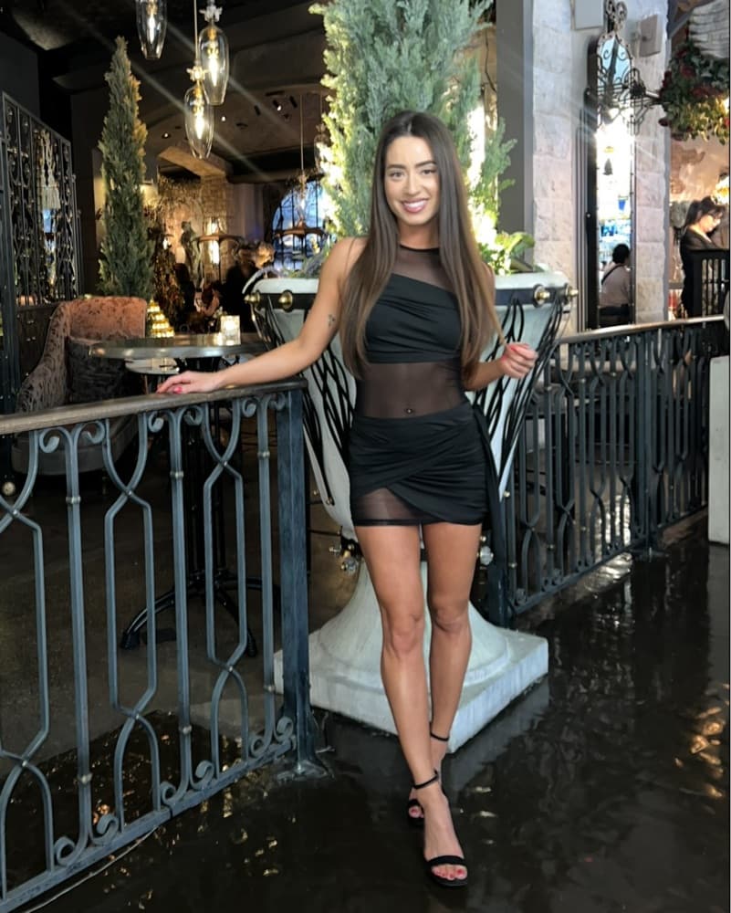Black Sheer Mini Dress - Image 2