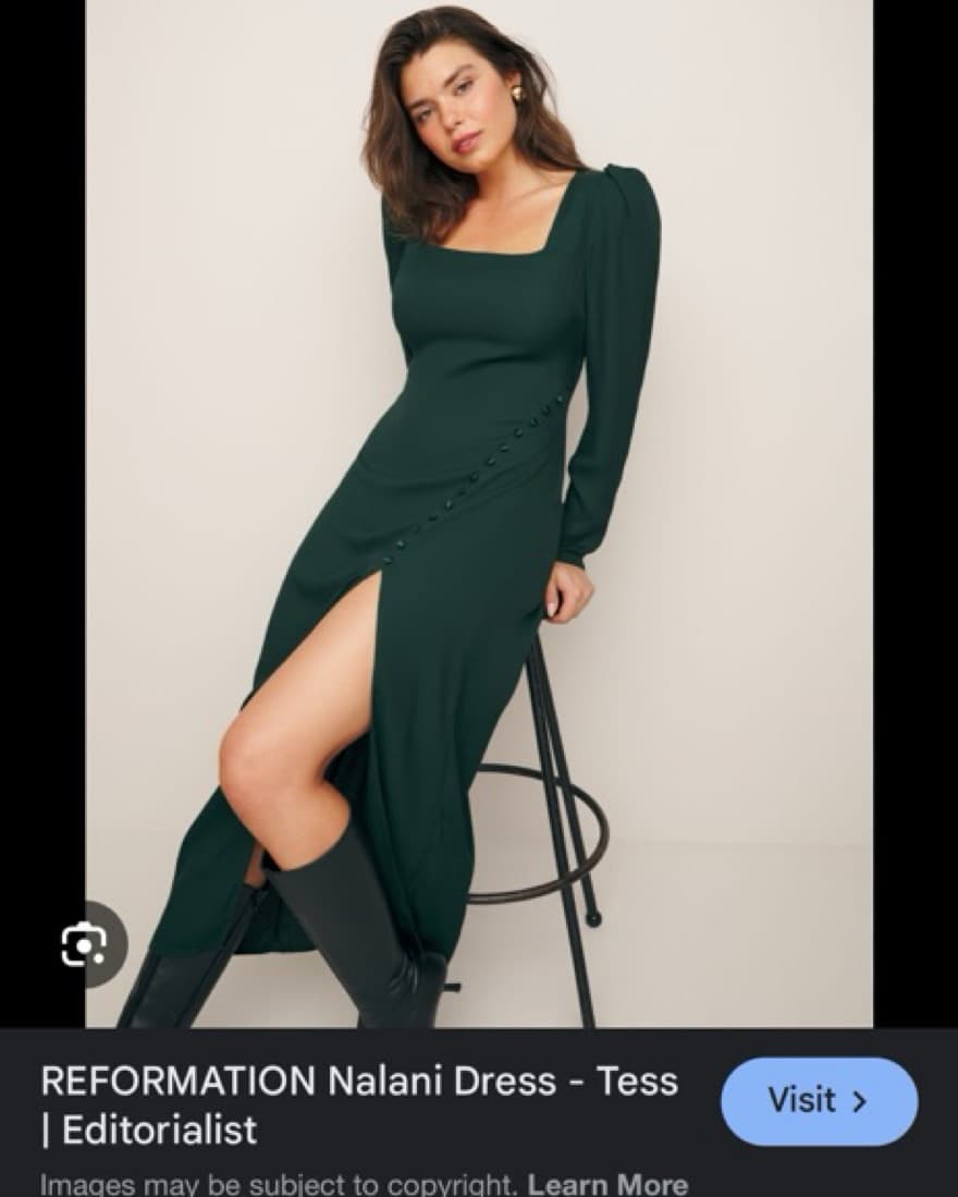 Reformation Green Nalani Midi Dress - Image 3