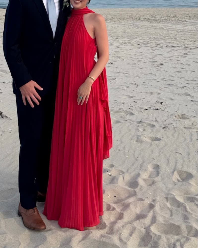 Anthropologie High-Neck Pleated Maxi  - Image 1