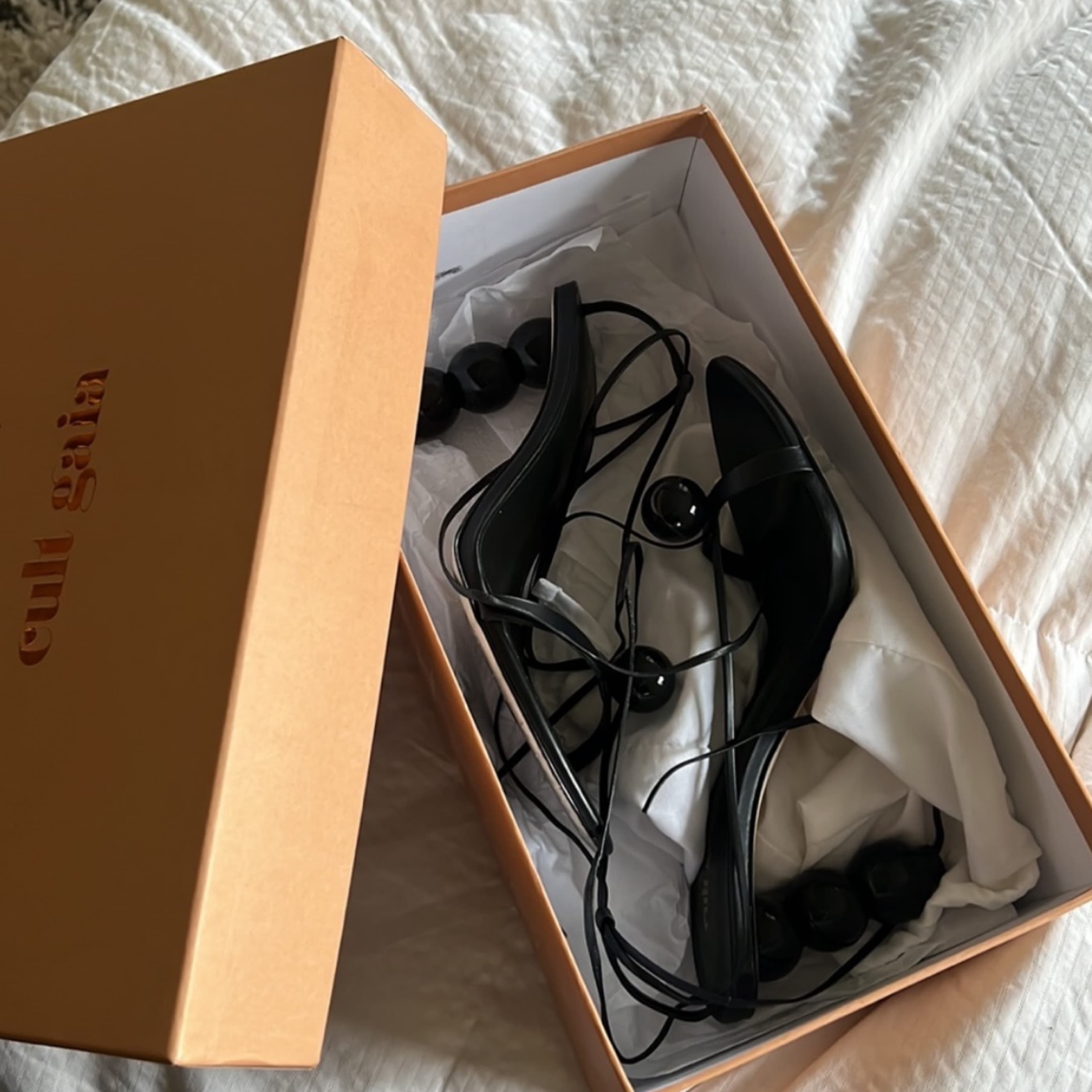 Cult Gaia Karina Black Sandal Heels - Image 3