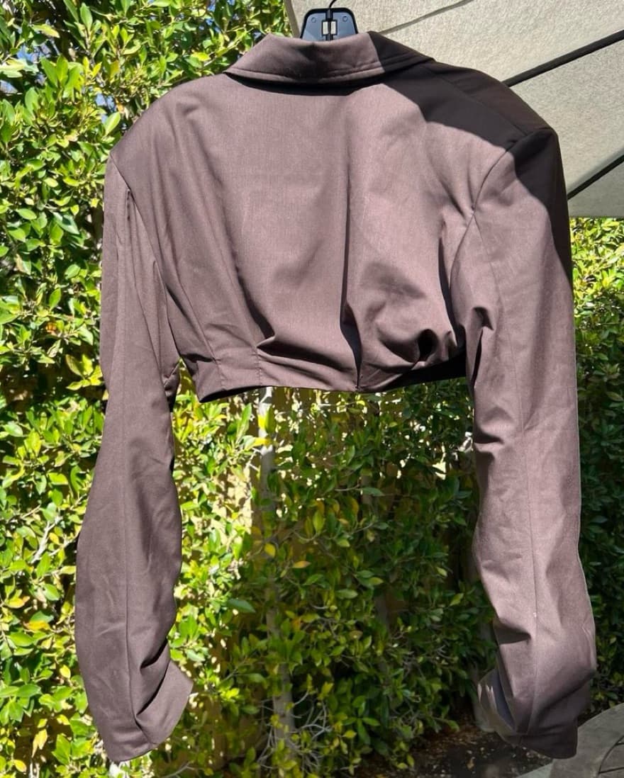 Mistress Rocks Brown Cropped Blazer  - Image 3