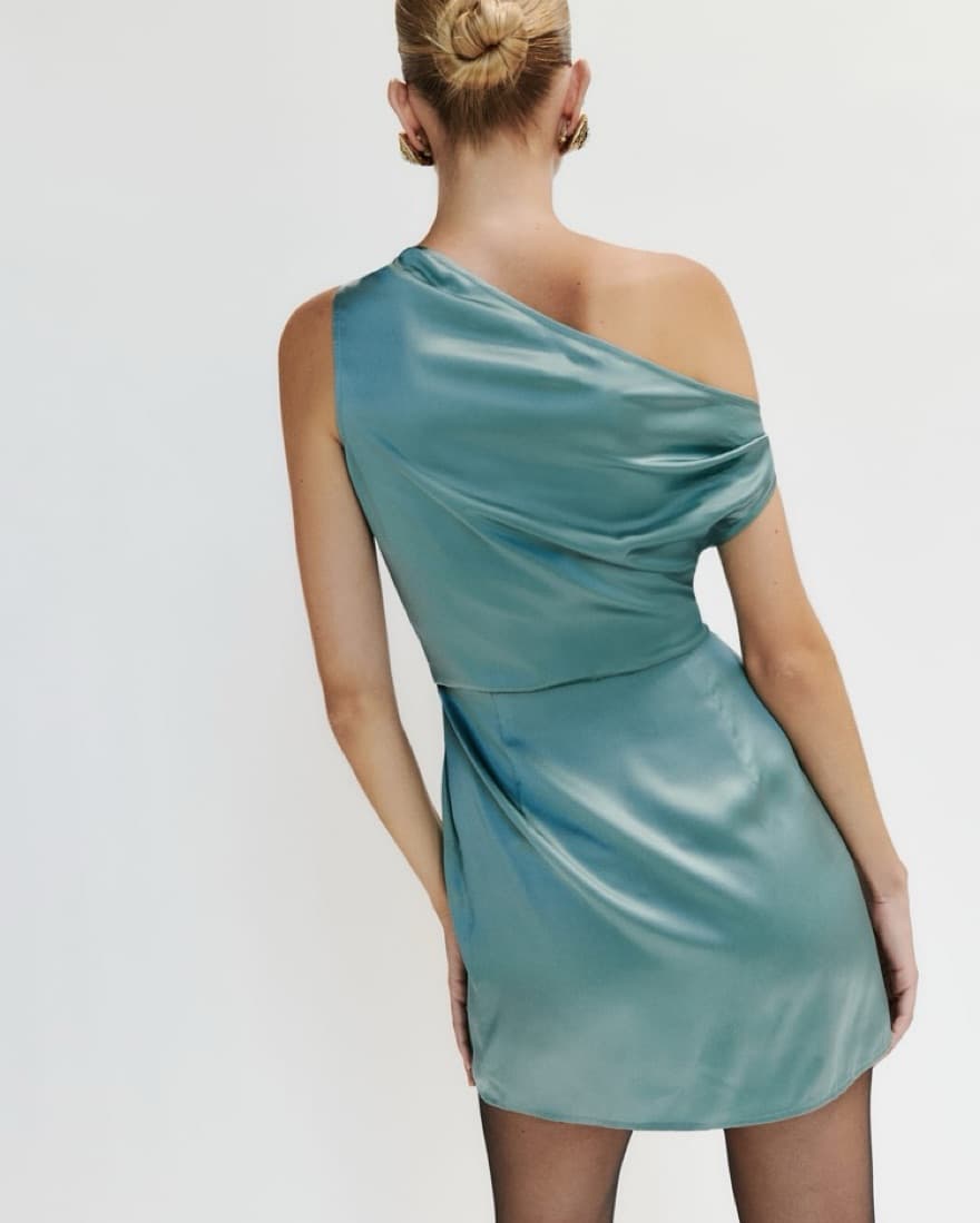 Reformation Alanis Silk Dress Mini - Image 3