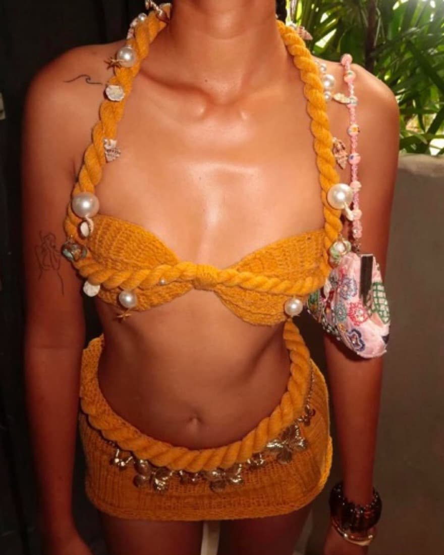 Orange Knit Shell Two Piece - Image 5