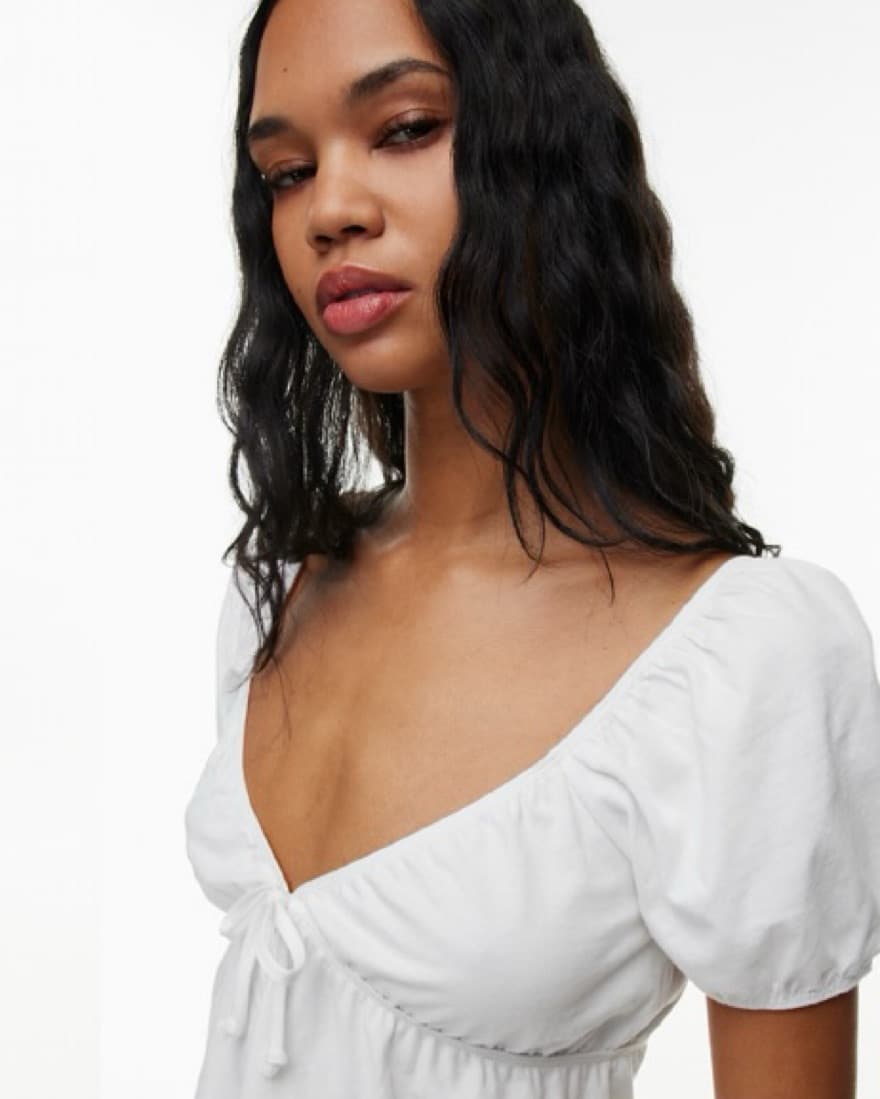 White Aritzia Peplum Top - Image 2