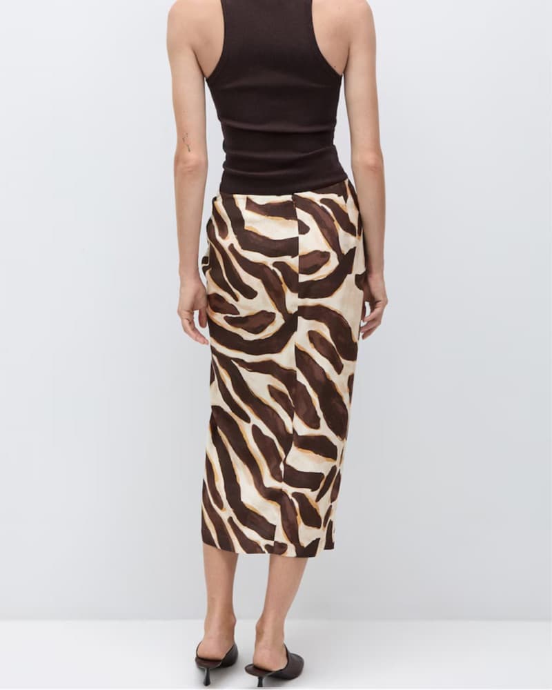 Animal Print Zebra Midi Skirt Pencil - Image 4