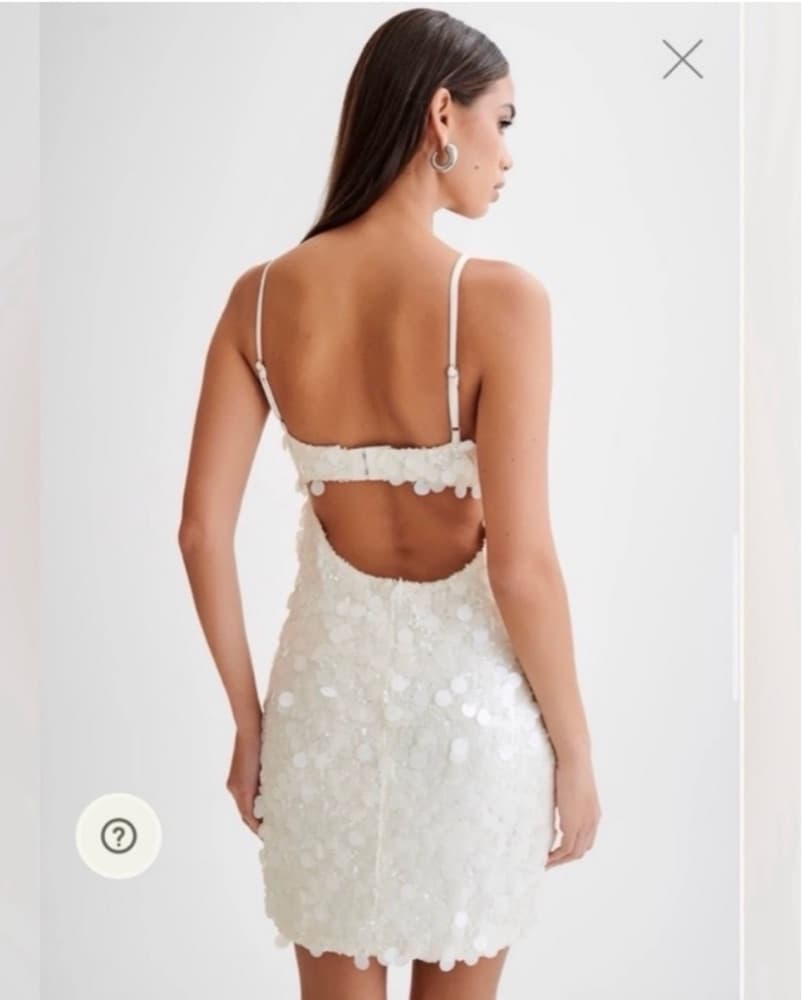 Meshki White Mini Dress Sequin - Image 3