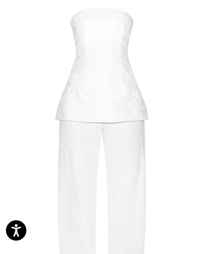 White Lace Bandeau Jumpsuit - Image 5