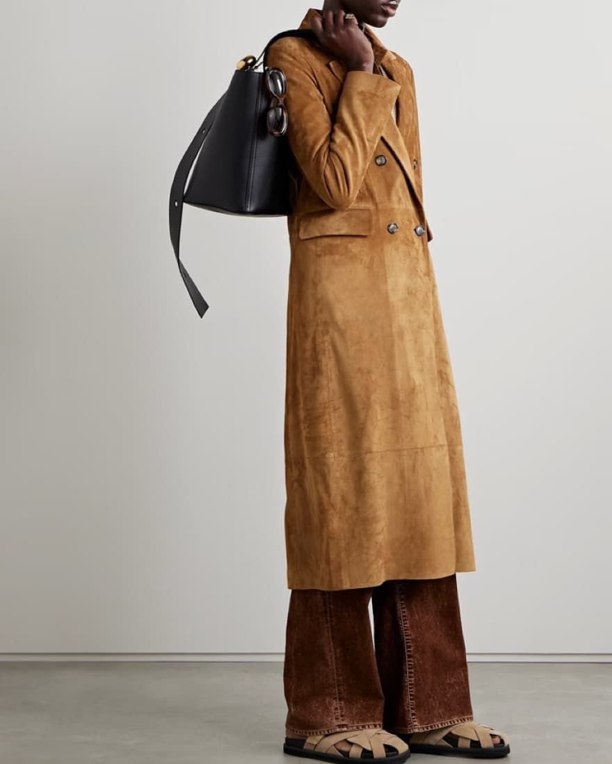 Loewe Double Breasted Suede Coat - Image 2