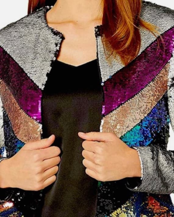 Sequin Bomber Jacket - Image 2