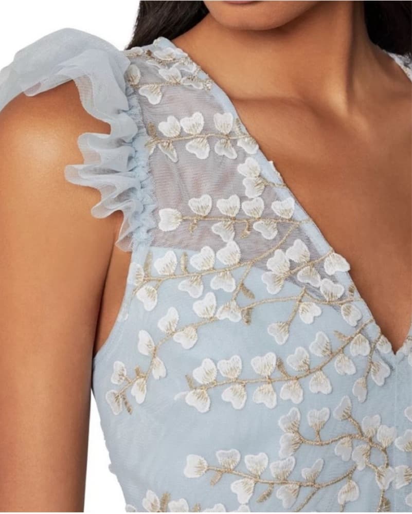 Embroidered Tulle Pale Blue Size 4 - Image 3