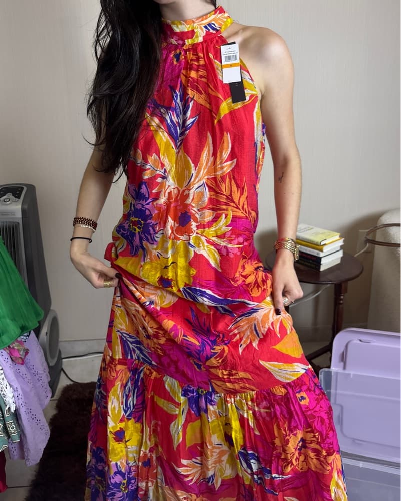 Cynthia Steffe Halter Multicolor Dress - Image 3