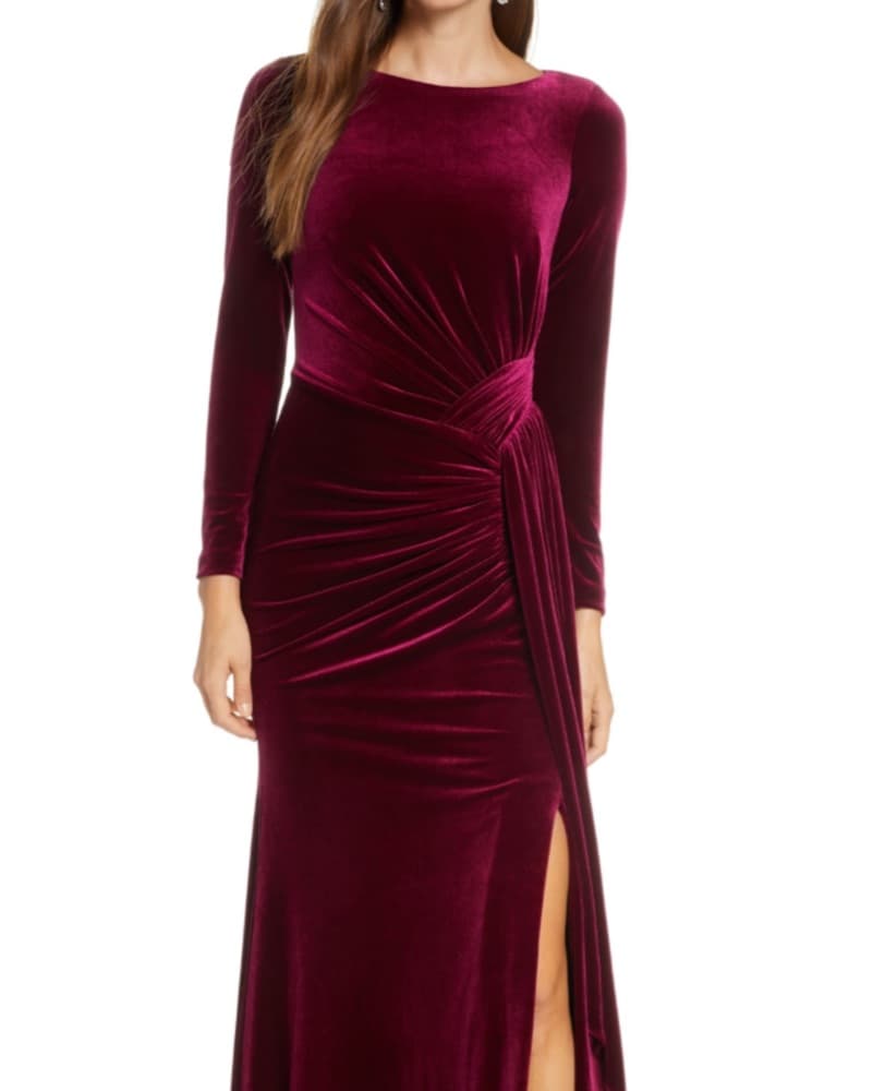 Vince Camuto Red Velvet Gown, 6 - Image 1
