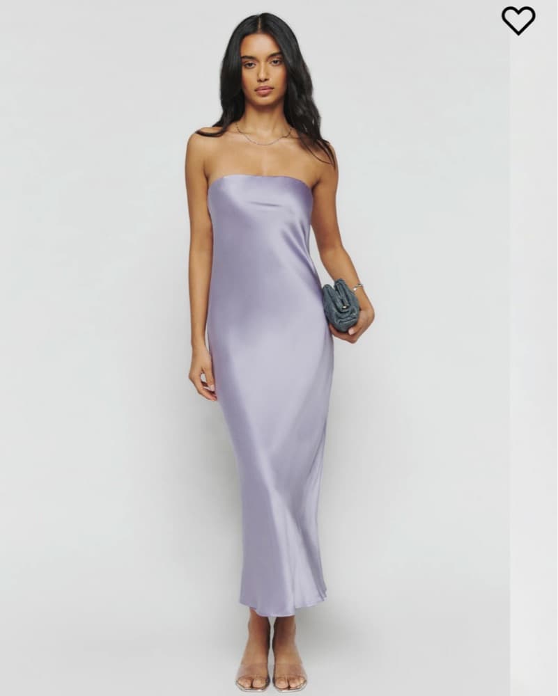 Reformation Silk Strapless Dress - Image 1