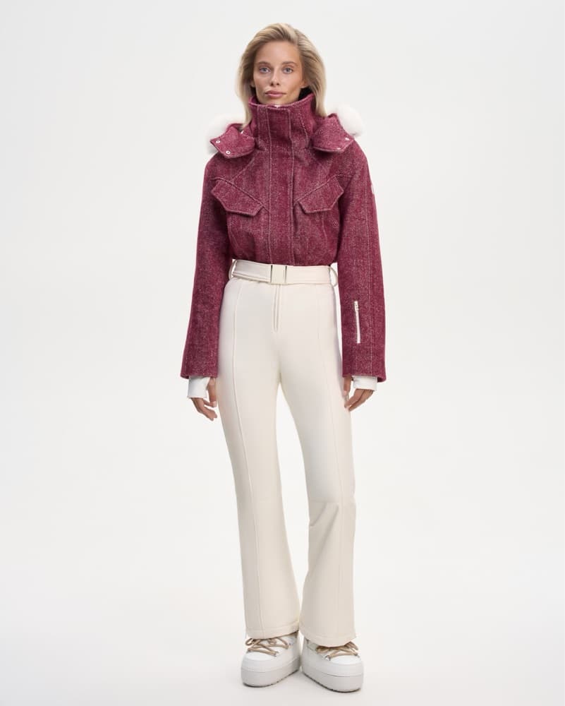 Burgundy and cream Ski Suit 🍒 size M - Image 1