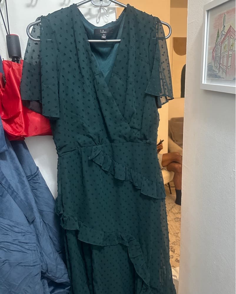 Emerald Ruffled Dress - Image 2