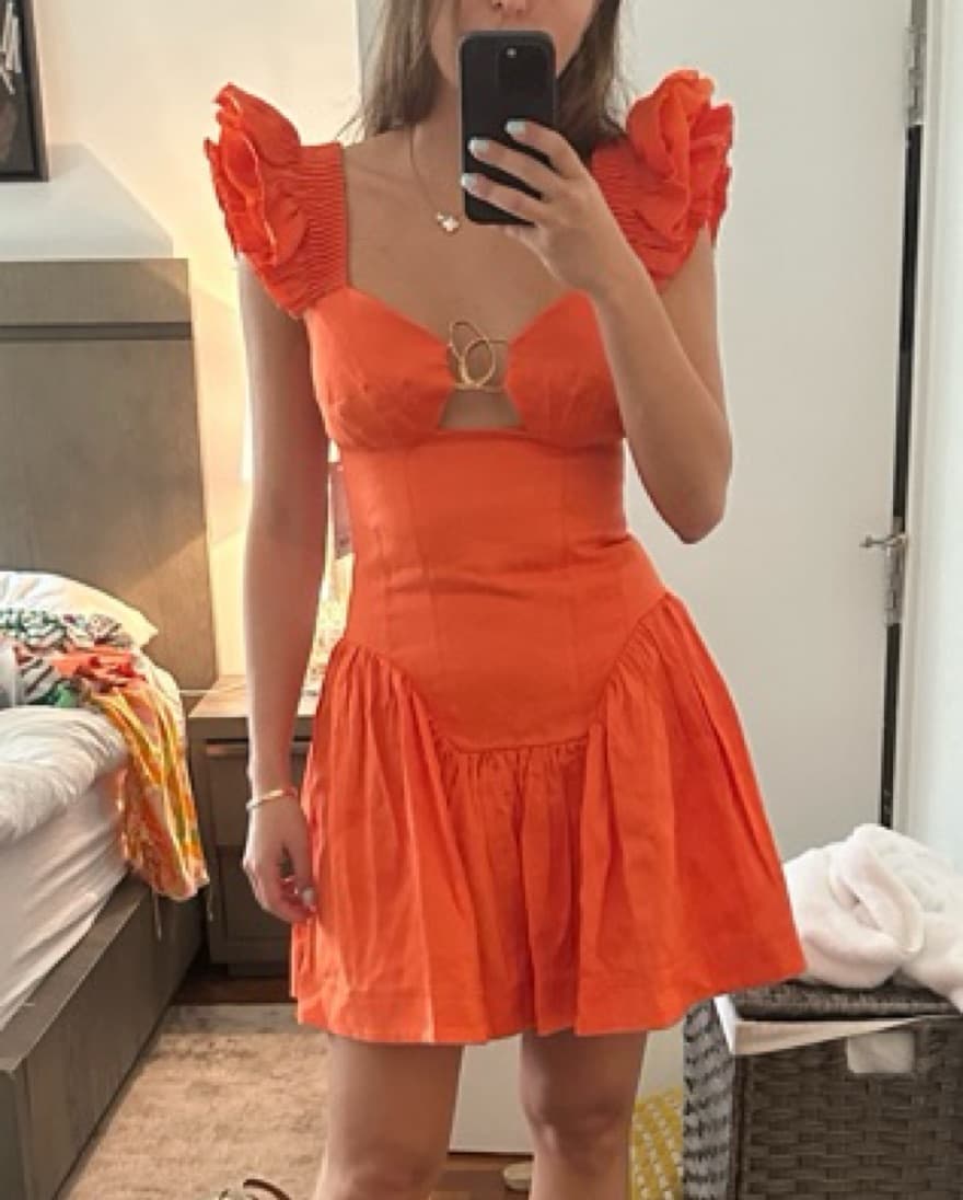 Aje Simone Frill Sleeve Mini Dress - Image 1