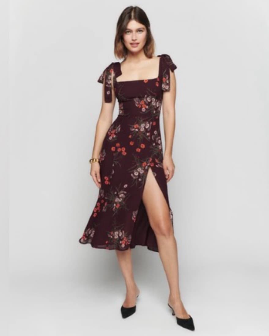Reformation Twilight Marroon Dress - Image 1