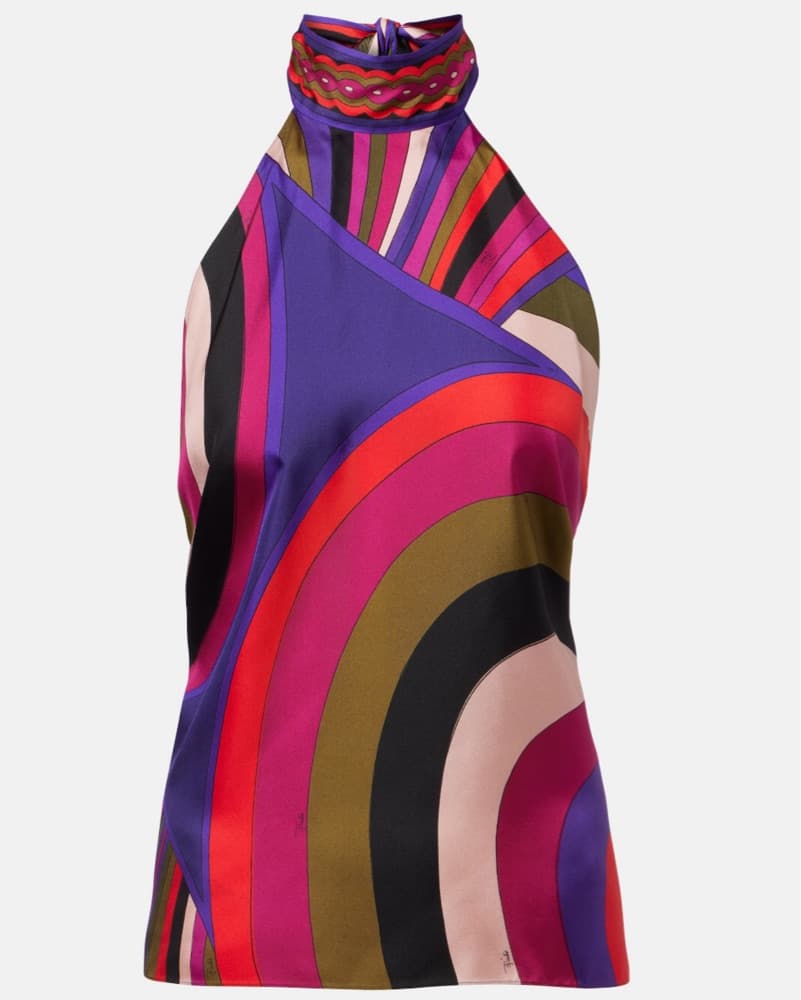 PUCCI Iride Print Silk Scarf Halter Top - Image 3