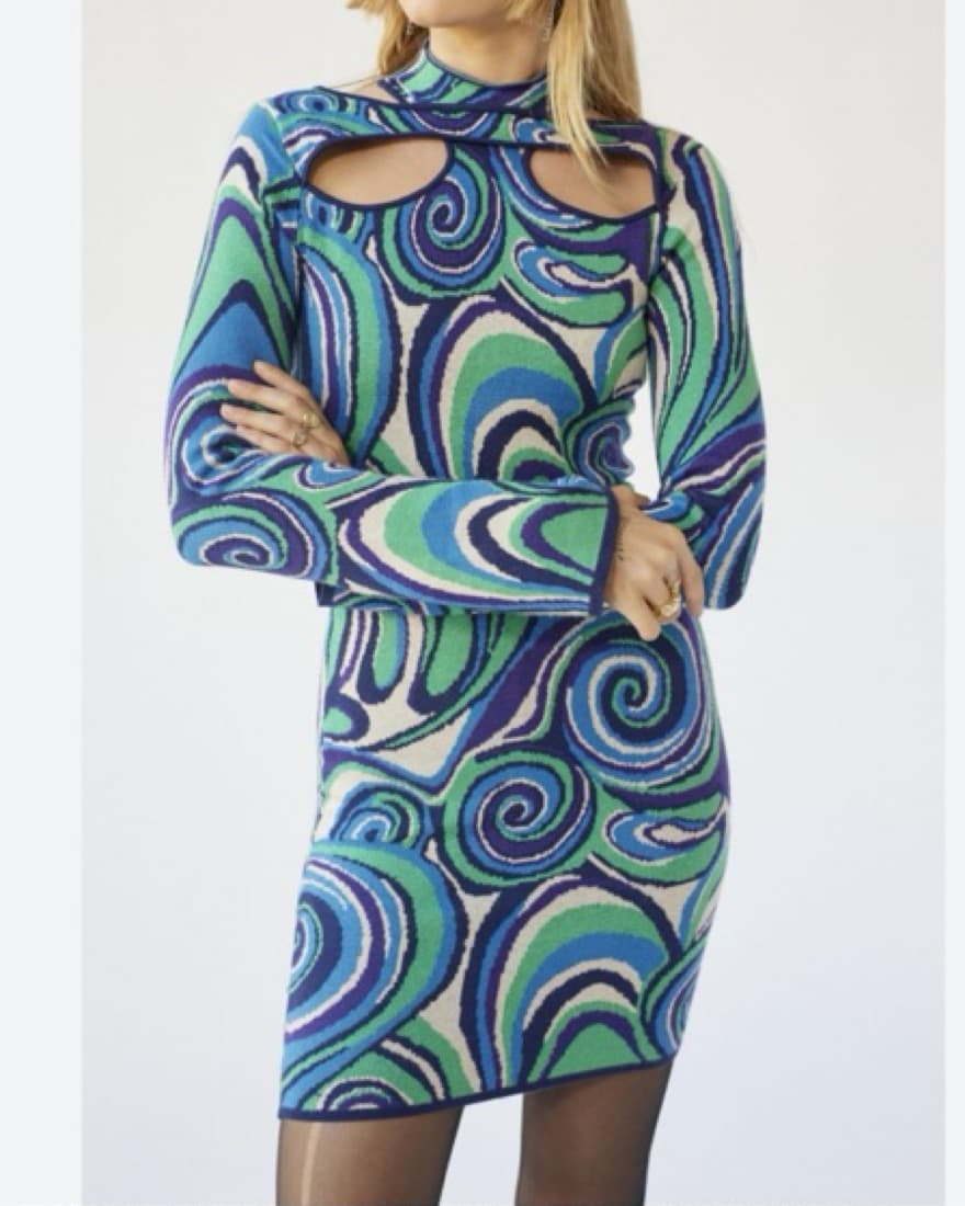 4SI3NNA Silvie Swirl Mini Dress - Image 1
