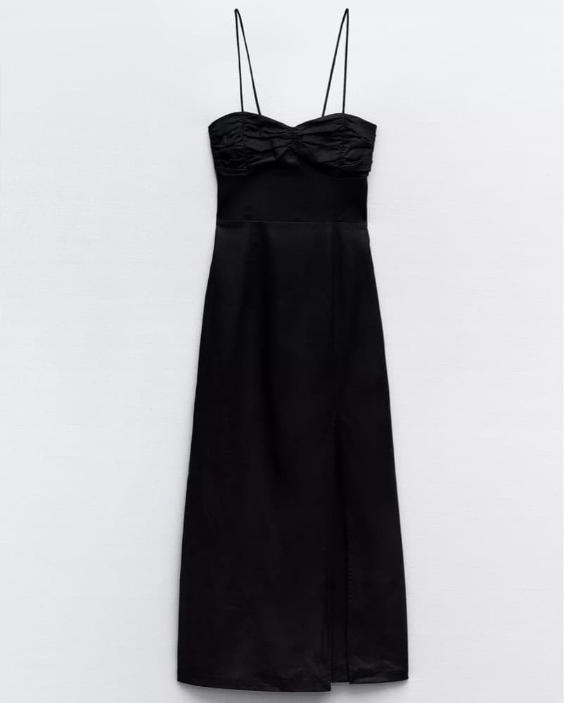 Black Linen Zara Maxi Dress - Image 2