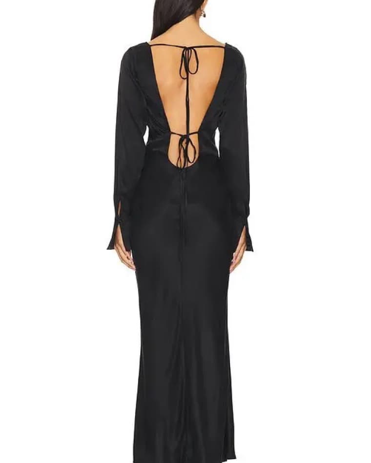 Sultry Black Maxi Dress- LPA - Image 2