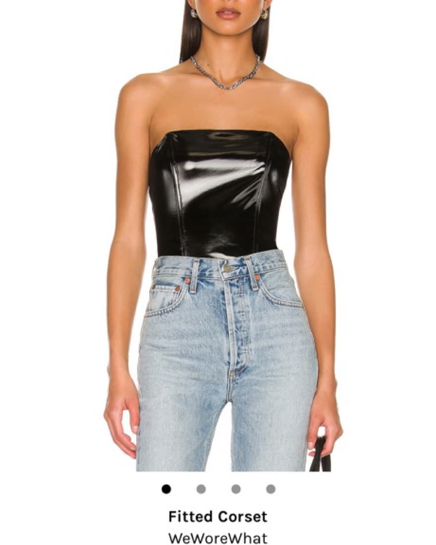 WeWoreWhat Revolve Black Leather Corset - Image 1