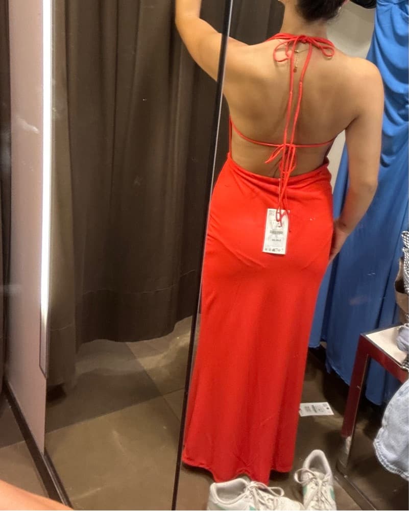 ZARA DRAPED HALTER MAXI DRESS - Image 3