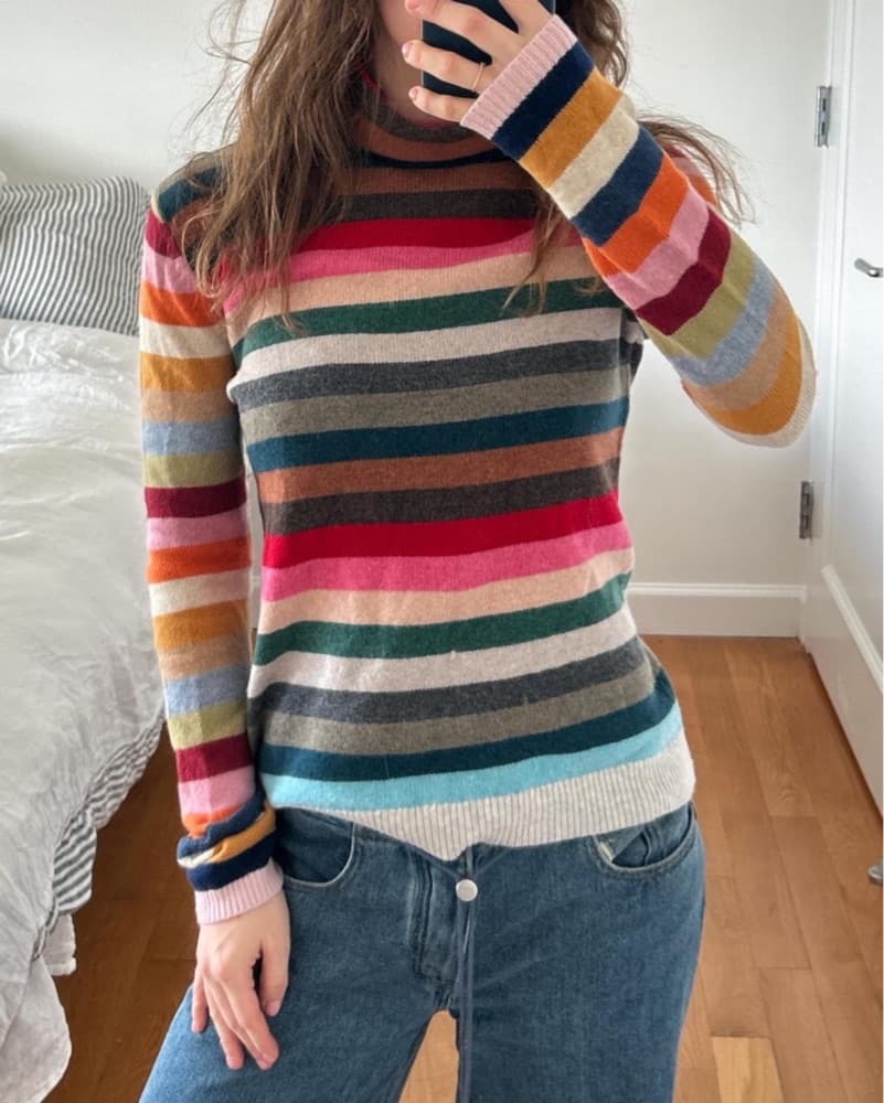 Cashmere Multi-colored Rainbow Sweater - Image 1