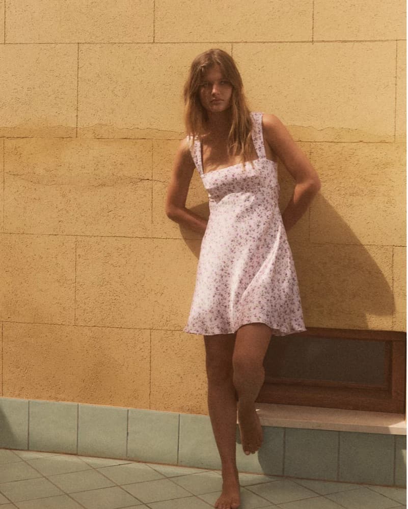Lilac Floral Print Silky Tie Back Dress - Image 2