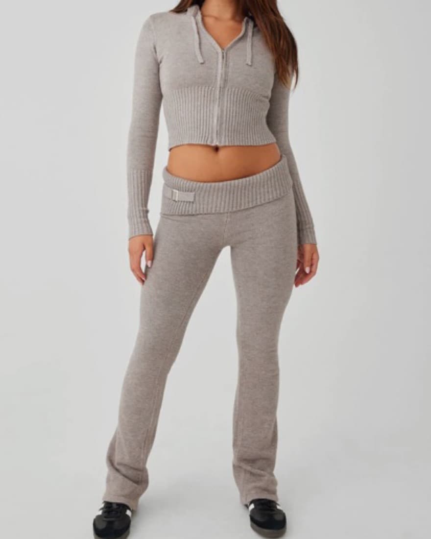 Frankies Bikinis Heather Grey Knit Set  - Image 1