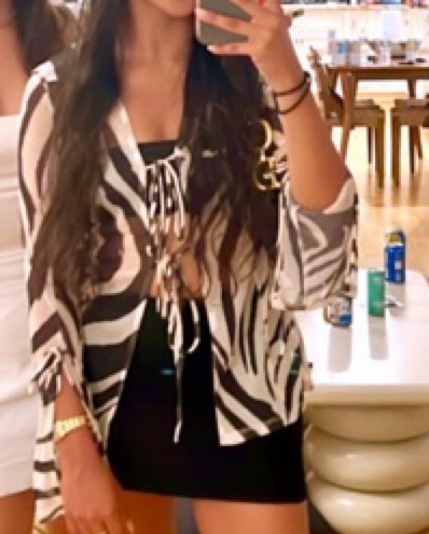 Zebra Front Tie Top  - Image 2