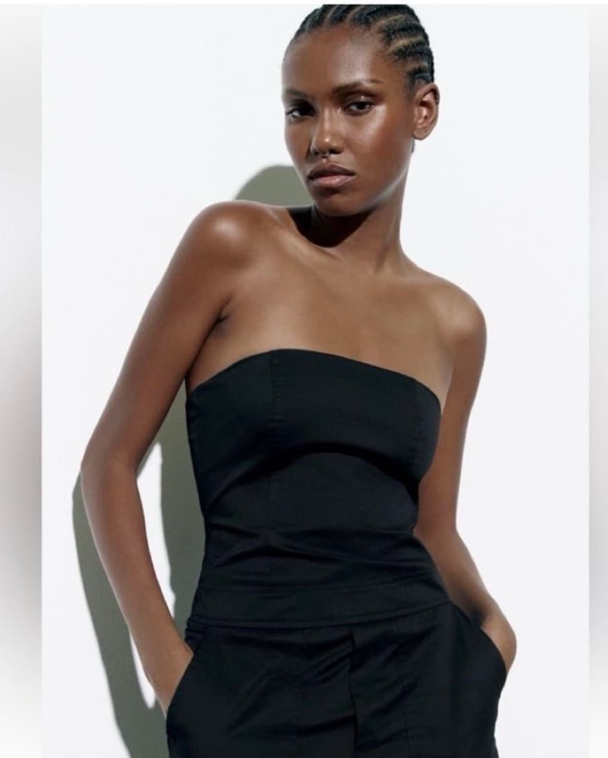 Zara Strapless Black Jumpsuit - Image 2