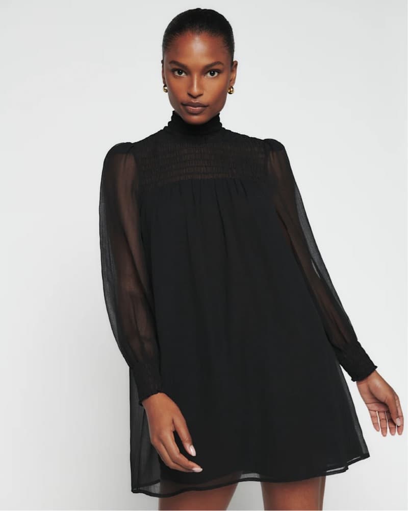 Elegant Black Chiffon Dress - Image 1