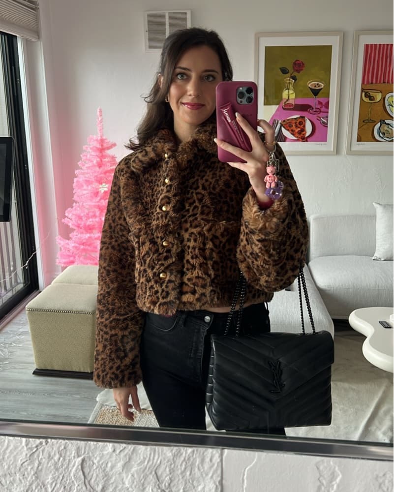 Maeve Leopard Fuzzy Jacket - Image 1