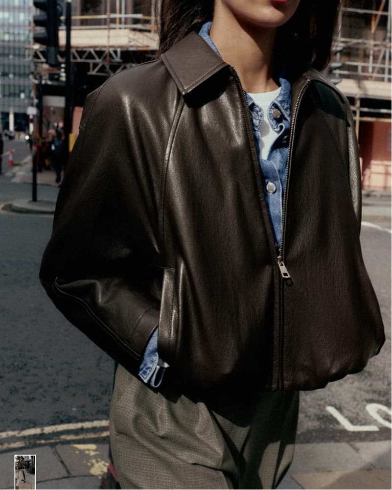 Zara Faux Leather Brown Bomber - Image 1
