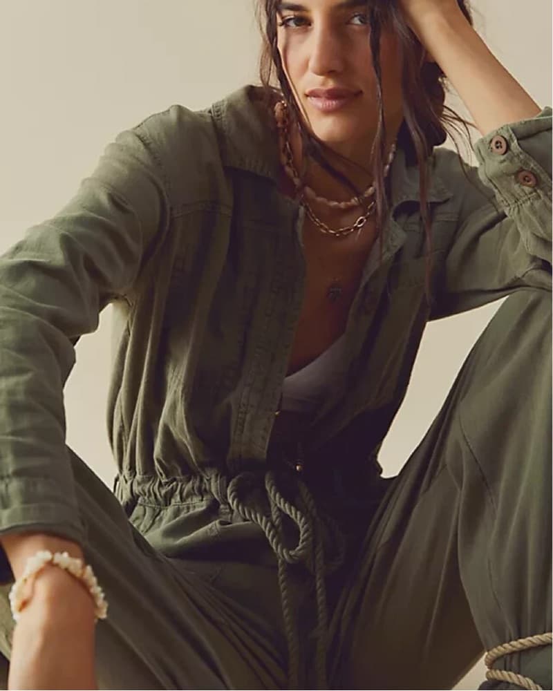 Free People green long sleeve jumpsuit - Image 3