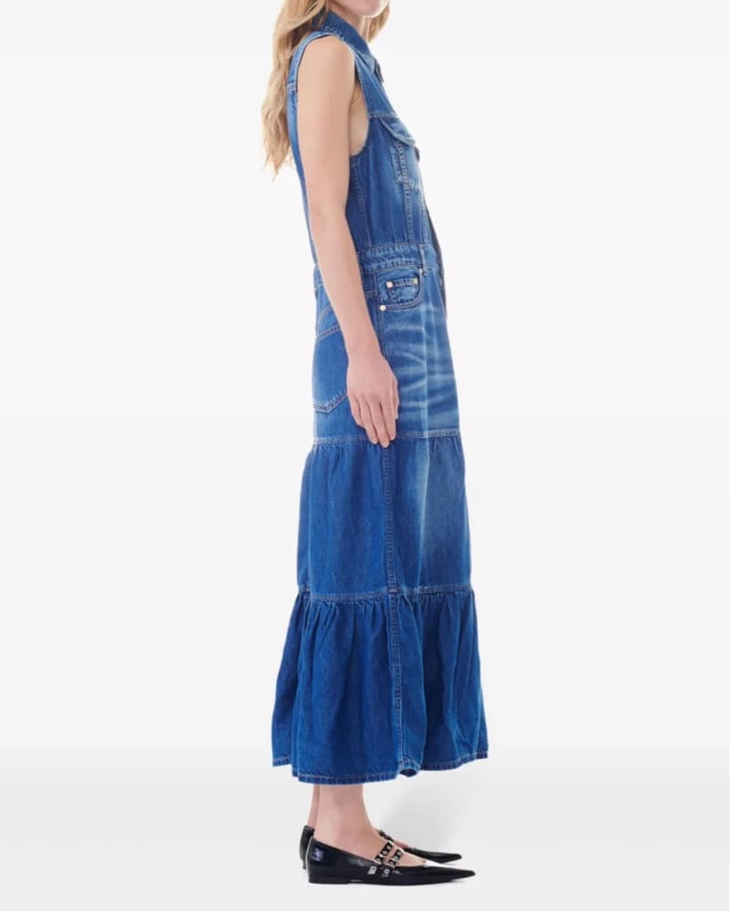 Chic Ganni Denim Maxi Dress - Image 3