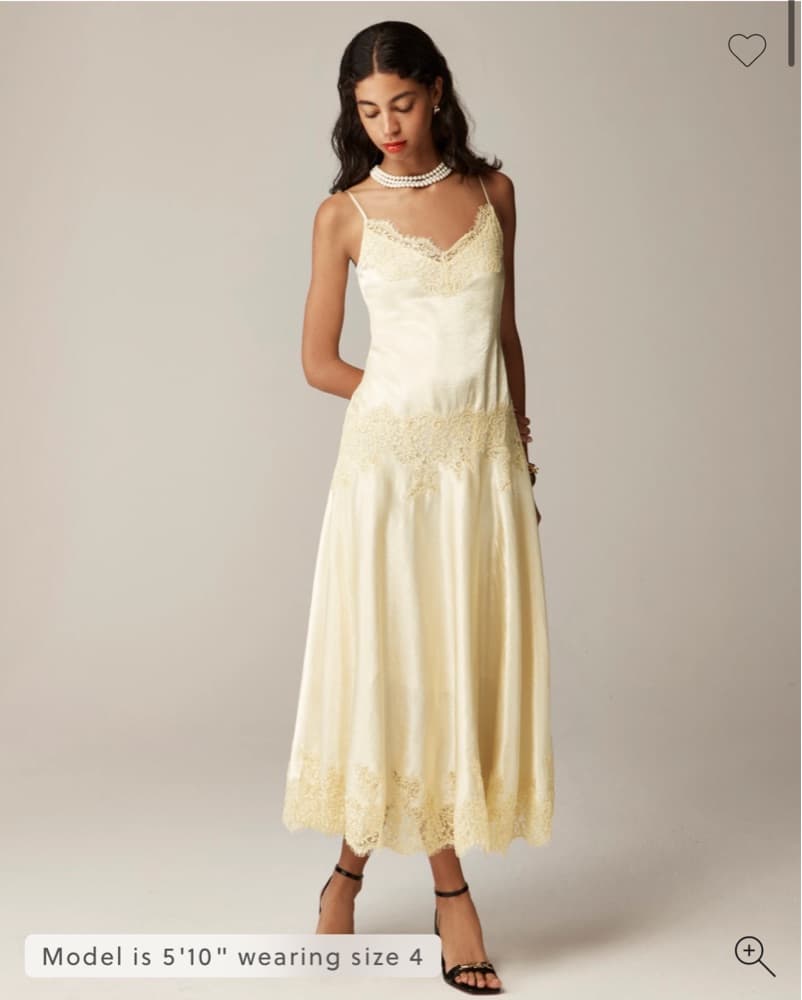 Jcrew Long Butter Yellow Lace Dress - Image 1