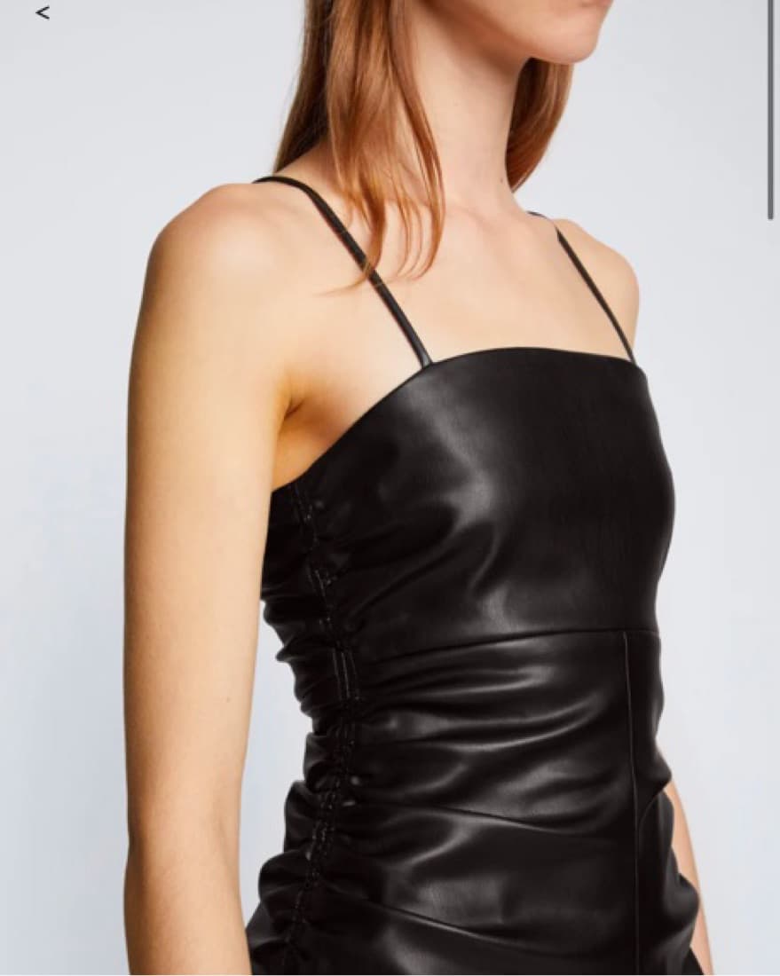 Proenza Black Leather Mini Dress - Image 4