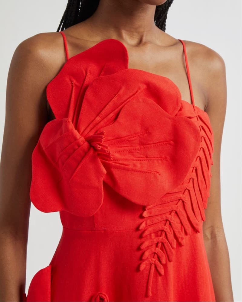 Vibrant Red Midi Dress - Image 2