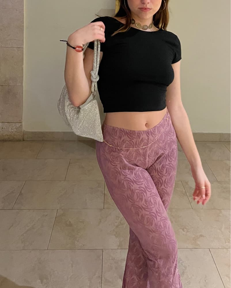 IAMGIA sheer pink flare pants -Coachella - Image 1